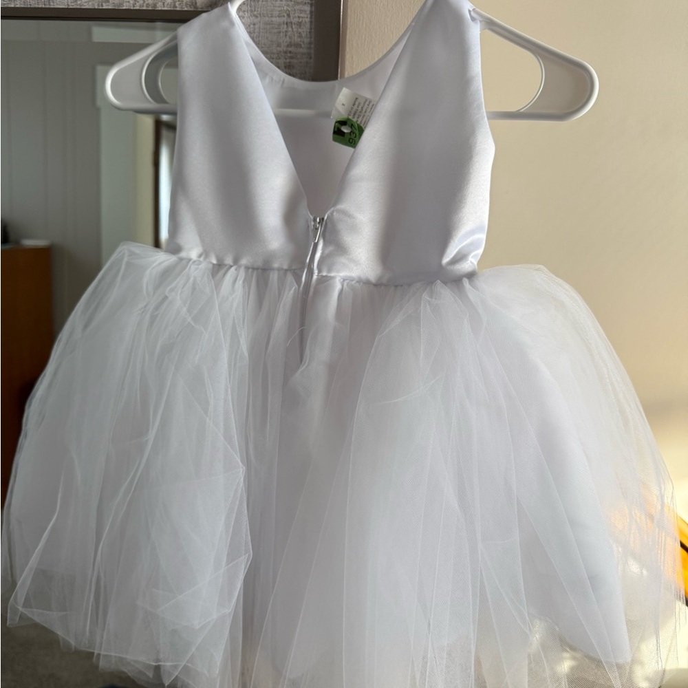 Flower girl wedding dress toddler white